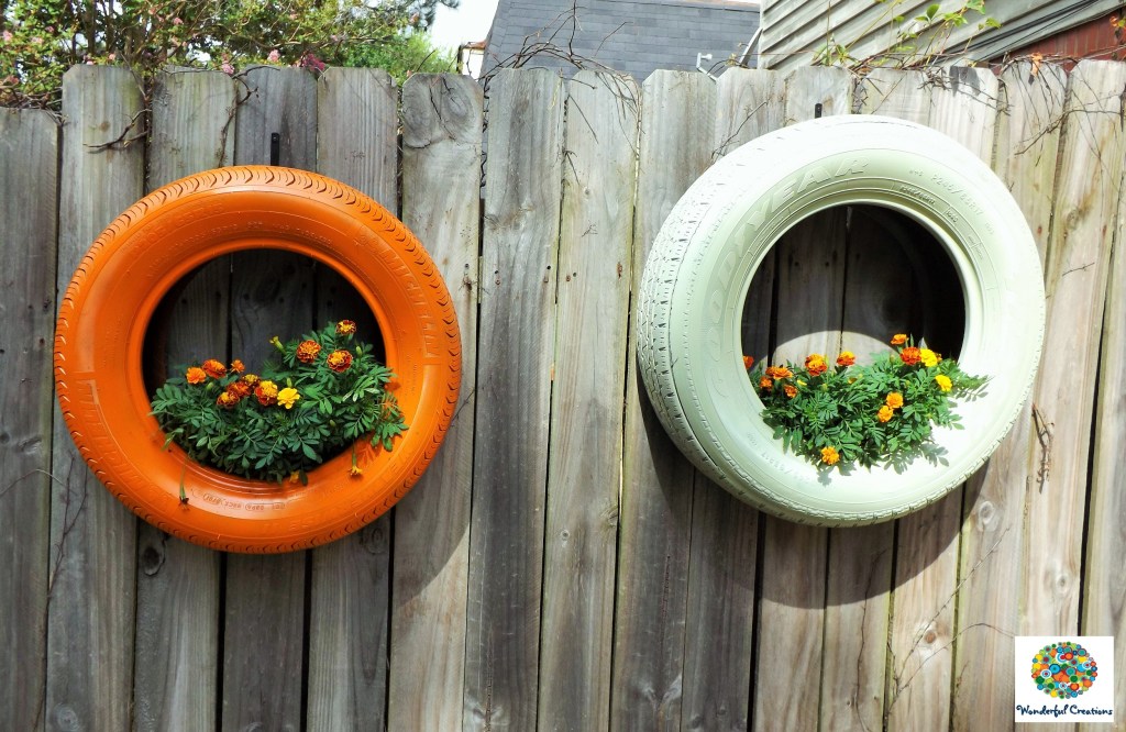 DIY Hanging Tire&nbsp;Planter