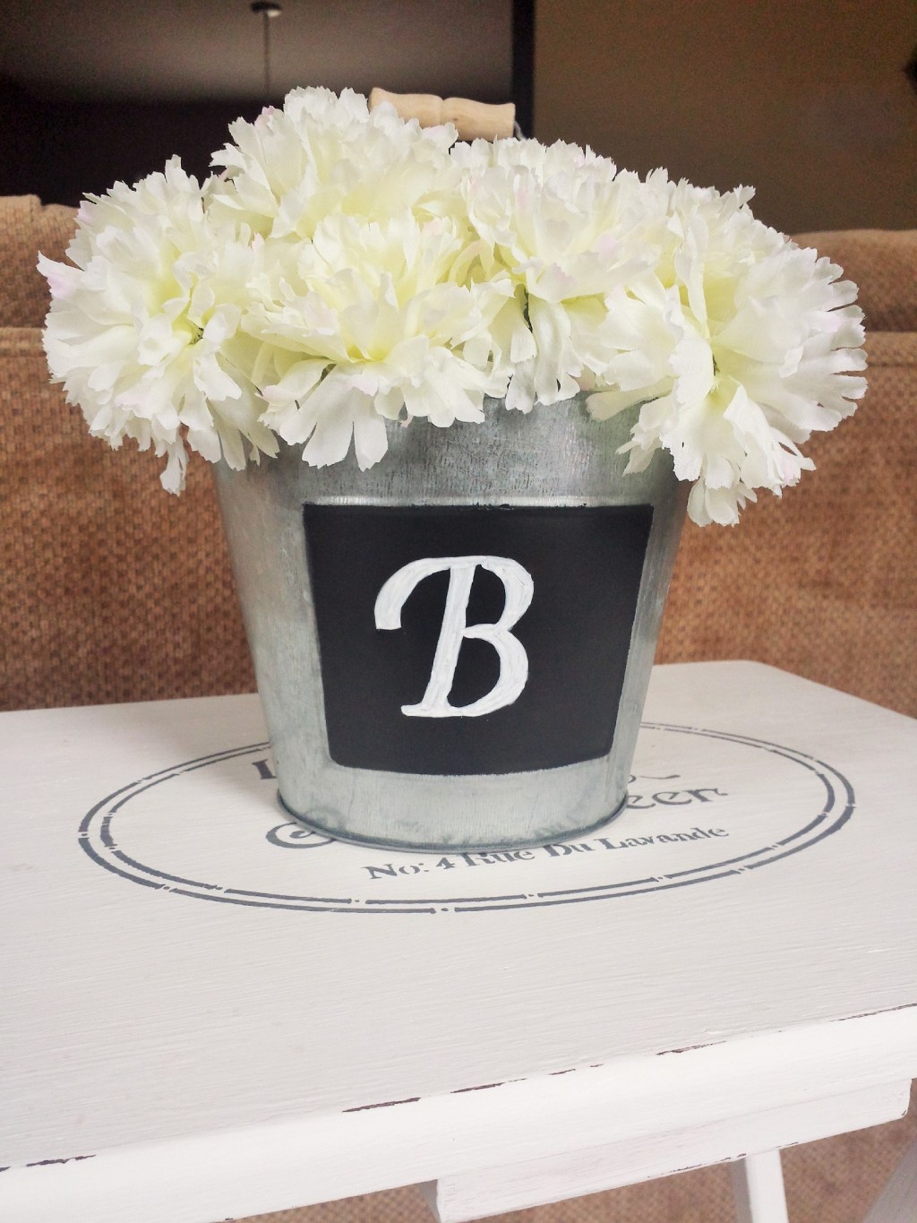 Tin Bucket with Flowers&nbsp;Centerpiece