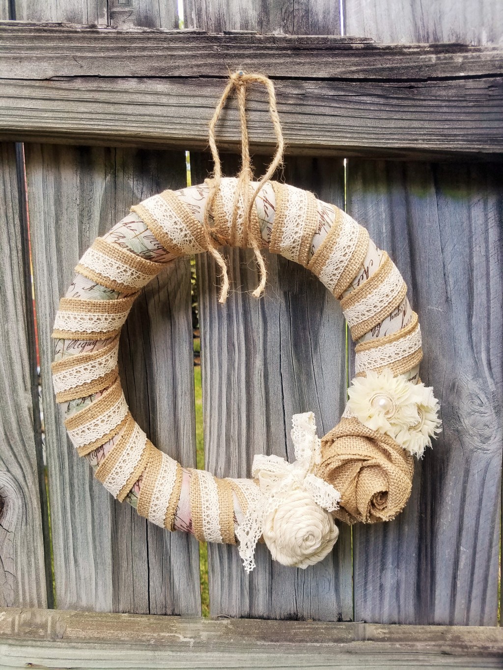 Burlap and Ribbon&nbsp;Wreath